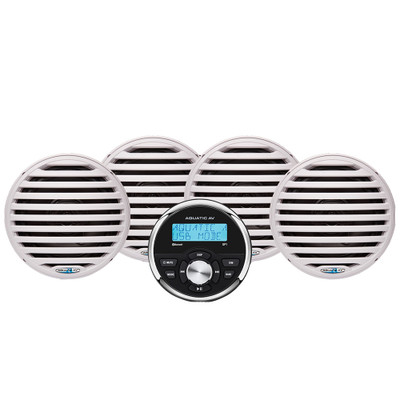 Aquatic AV White Gauge Stereo Speaker Kit