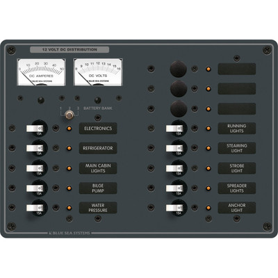 Blue Sea 8068 DC 13 Position Toggle Breaker Panel