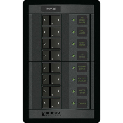 Blue Sea 1228 120V AC 8 Position Breaker Panel