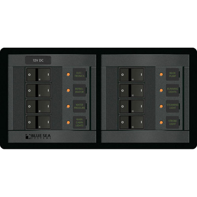 Blue Sea 1225 12V DC 8 Position Horizontal Panel