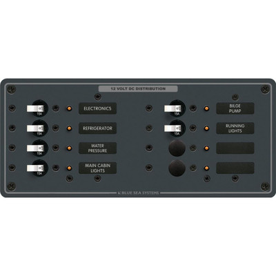 Blue Sea 8385 DC 8 Position Horizontal Panel