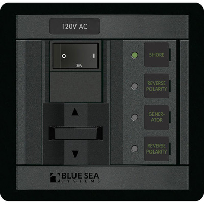 Blue Sea 1208 120V AC 2-Source 30A Selector Panel