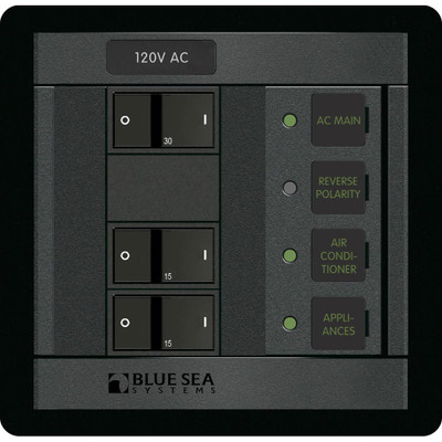 Blue Sea 1214 120V AC Main +2 Position Panel