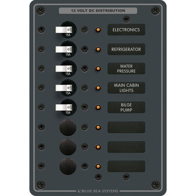 Blue Sea 8023 DC 8 Position Circuit Breaker Panel