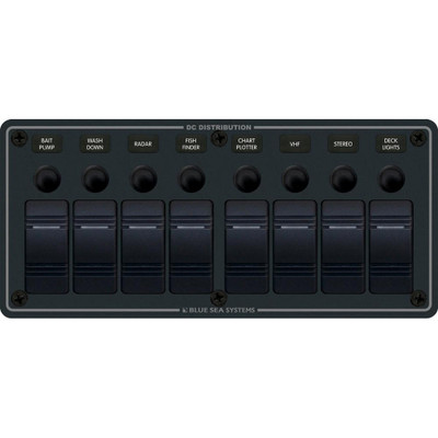 Blue Sea 8371 Water Resistant 8 Position Panel