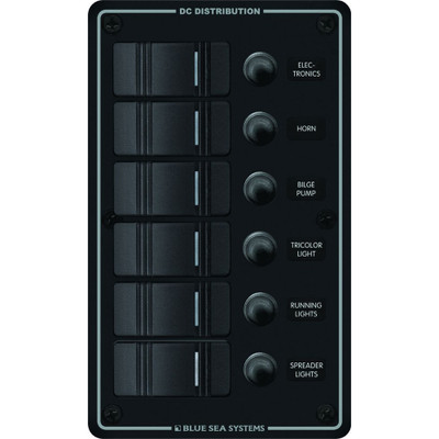 Blue Sea 8373 Water Resistant 6 Position Panel