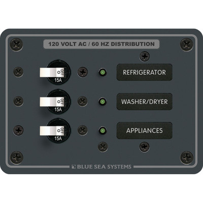 Blue Sea 8058 AC 3 Position Toggle Breaker Panel