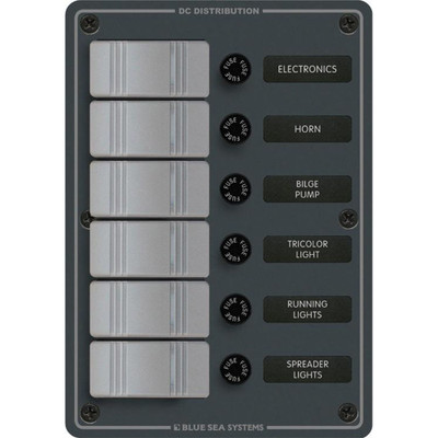 Blue Sea 8053 Slate Grey 6 Position Switch Panel