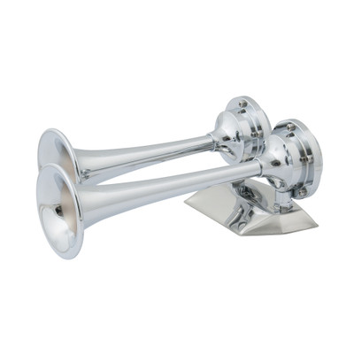 Marinco 12V Chrome Dual Trumpet Mini Air Horn