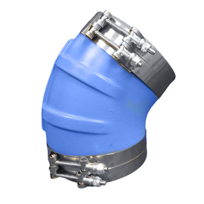 Trident 8in 45-Degree Blue Silicone Exhaust Elbow