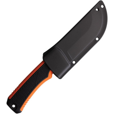 Marbles Black and Orange Fixed Blade Knife in Sheath