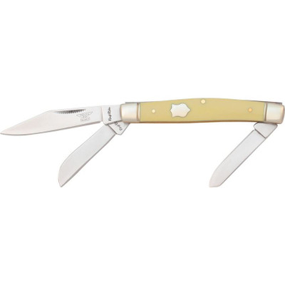 Rough Rider Yellow Synthetic Stockman Folding Knife
