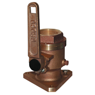 GROCO 1.5-Inch Bronze Flanged Full Flow Seacock