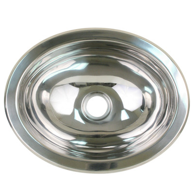 Scandvik Polished SS Oval Sink, 13.25x10.5-Inch