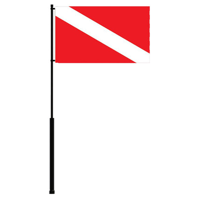 Mate Series 36-Inch Flag Pole with Dive Flag