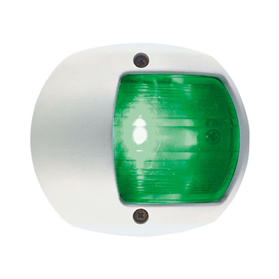 Perko 12V Green LED Side Light, White Housing