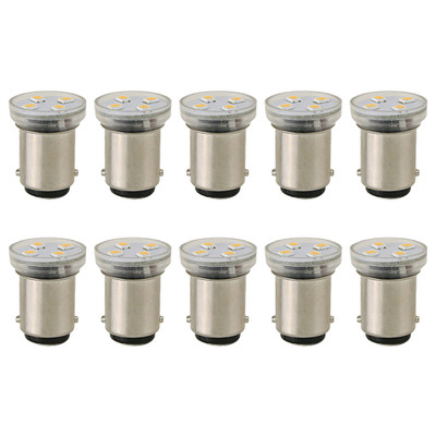 Scandvik 41171 Wafer BA15d Warm White Bulb, 10-Pack