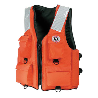 Mustang 4-Pocket Orange Flotation Vest, 7XL