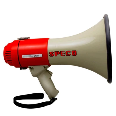 Speco Deluxe 16W Red Grey Megaphone with Siren