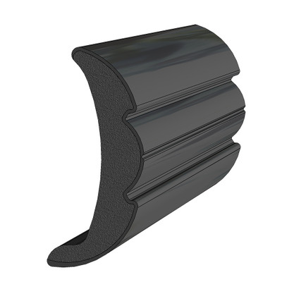 TACO Rigid Vinyl Flex-Core Rub Rail, Black, 60-Foot