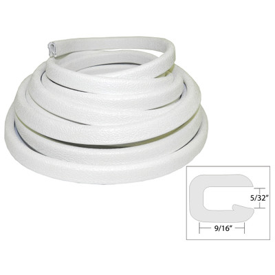 TACO White Flexible Vinyl Trim, 9/16-Inch, 25-Foot