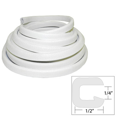 TACO White Flexible Vinyl Trim, 1/2-Inch, 25-Foot