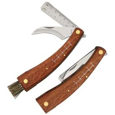 Rough Rider Mushroom Folding Knife with Brown Hardwood Handle