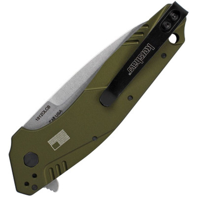 Kershaw Dividend Olive Composite Folding Knife - Closed View