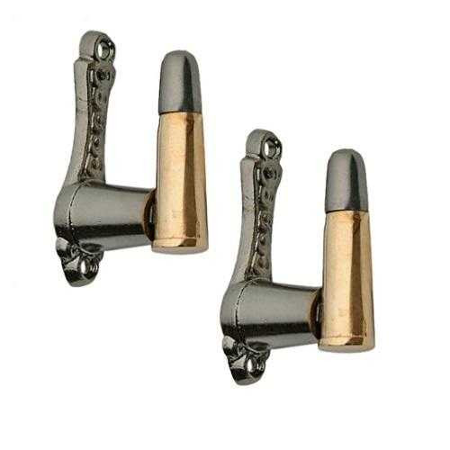 Bullet Design Pewter Brass Wall Mount Knife Hanger Set