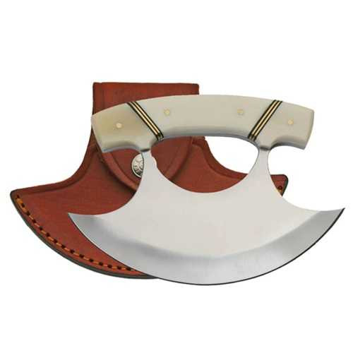 Bone Handle Crescent Blade Kitchen Ulu Knife