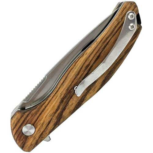 Roper Outlaw Zebra Wood Handle Linerlock Folding Knife