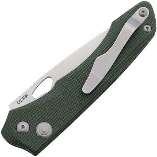Real Steel Griffin Pro Green Micarta Button Lock Folding Knife