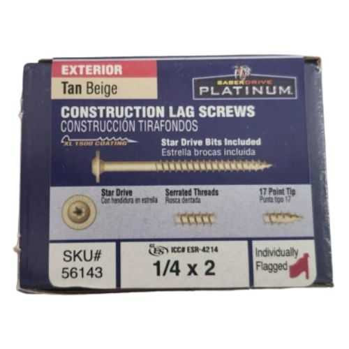 Midwest Fastener 56143 1/4 x 2 Lag Screws Box