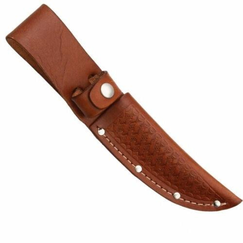 Brown Basketweave Leather Knife Sheath