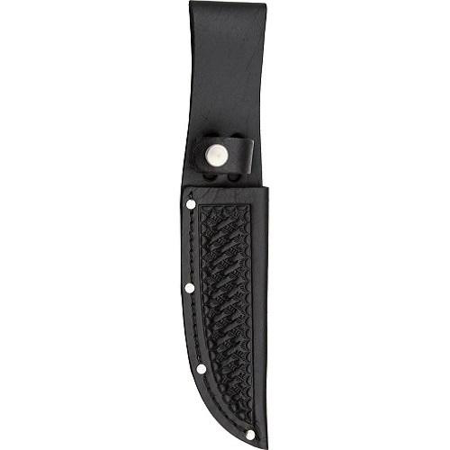 Black Basketweave Leather Sheath for 5-inch Knives