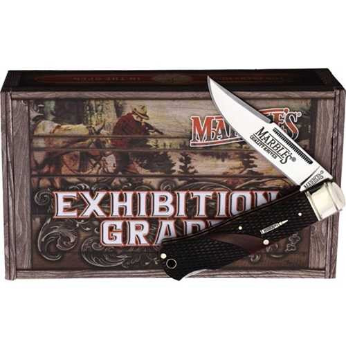 Marbles Lockback Brown Checkered Folding Knife