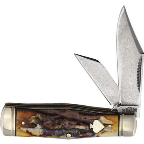 Rough Rider Coke Bottle Cinnamon Bone Damascus Knife Rough Rider Coke Bottle Cinnamon Bone Damascus Knife