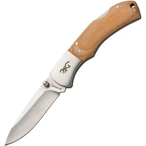 Browning Lockback Knife Maple Pakkawood Handle Stainless