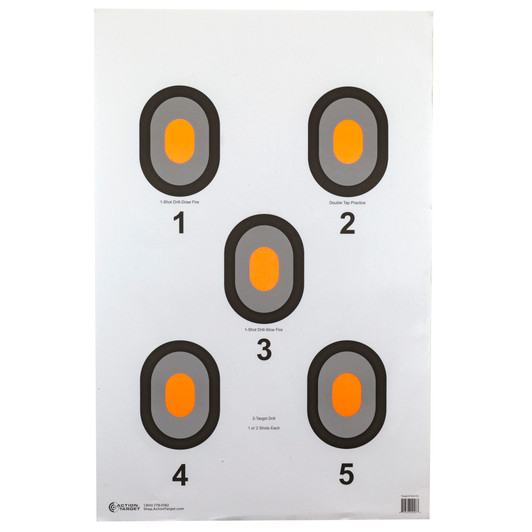 Action Target Five Bullseye Orange Center 100-Pack Targets