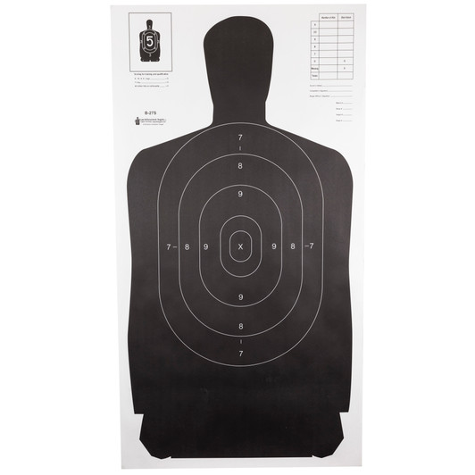 Action Target B-27S Black 24 x 45 in 100-Pack Targets