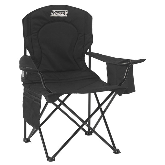 Coleman Black Quad Chair with Built-In Cooler
