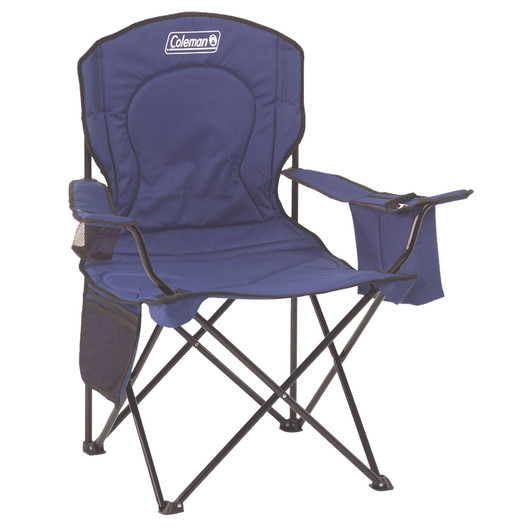 Coleman Blue Quad Chair with Built-In Cooler