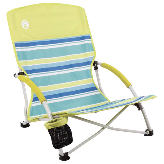 Coleman Yellow & Blue Utopia Breeze Beach Chair