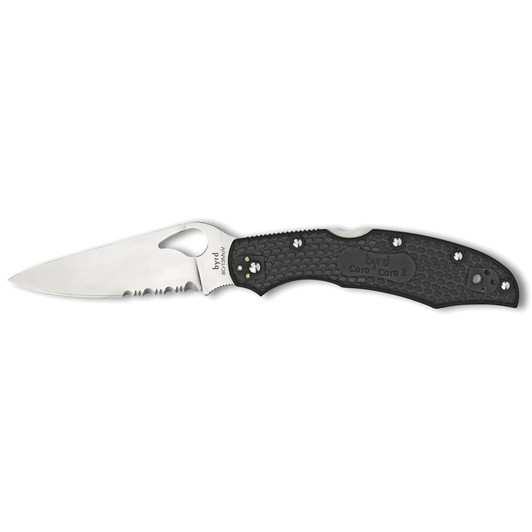 Spyderco Byrd Cara Cara 2 Black Combo Lockback Knife