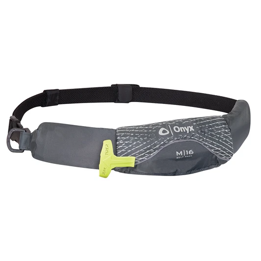 Onyx M-16 Grey Manual Inflatable Belt Pack PFD
