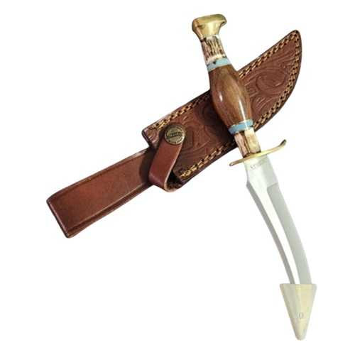 Marbles Skinner Brown Wood & Stone Fixed Knife