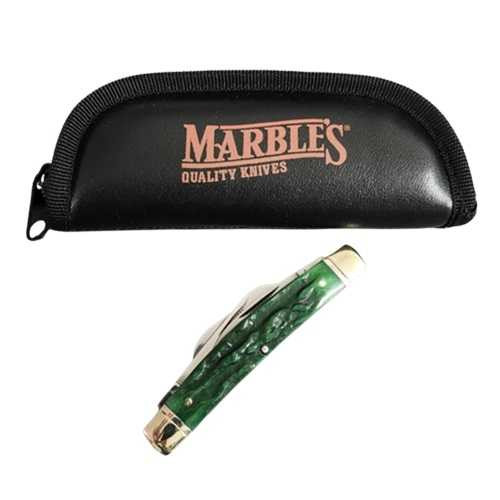 Marbles Congress Green Stag Bone Folding Knife