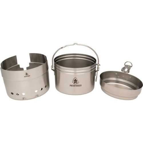 Pathfinder 050 Stainless Steel Swiss Mess Kit with Pot and Pan