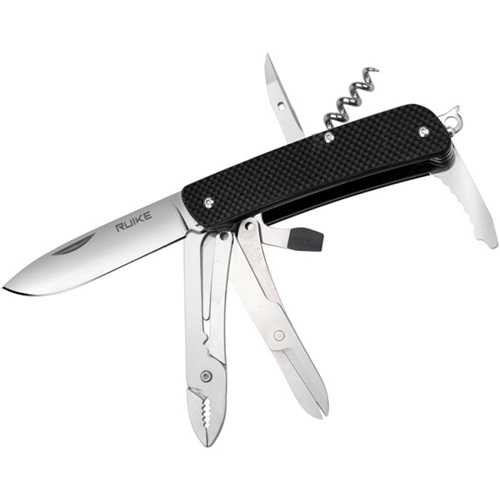 RUIKE M41B Folding Knife Black G10 Handle 18-in-1 Multi-Tool