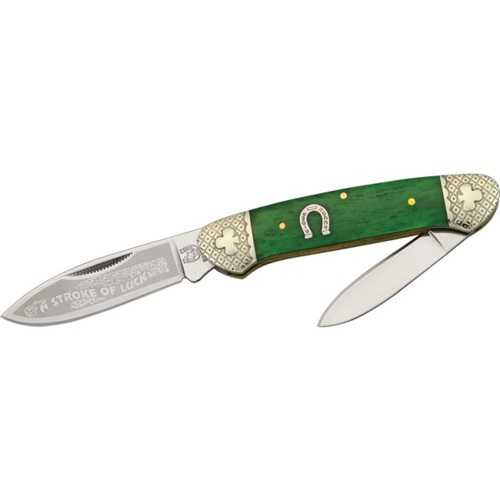 Rough Rider Canoe Stroke of Luck Green Bone Knife